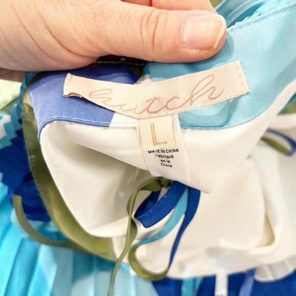 Hutch Blue and Green Pleated Jumpsuit - Picture 3 of 12